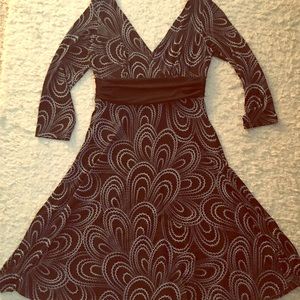 3/4 sleeve dress - black and aqua